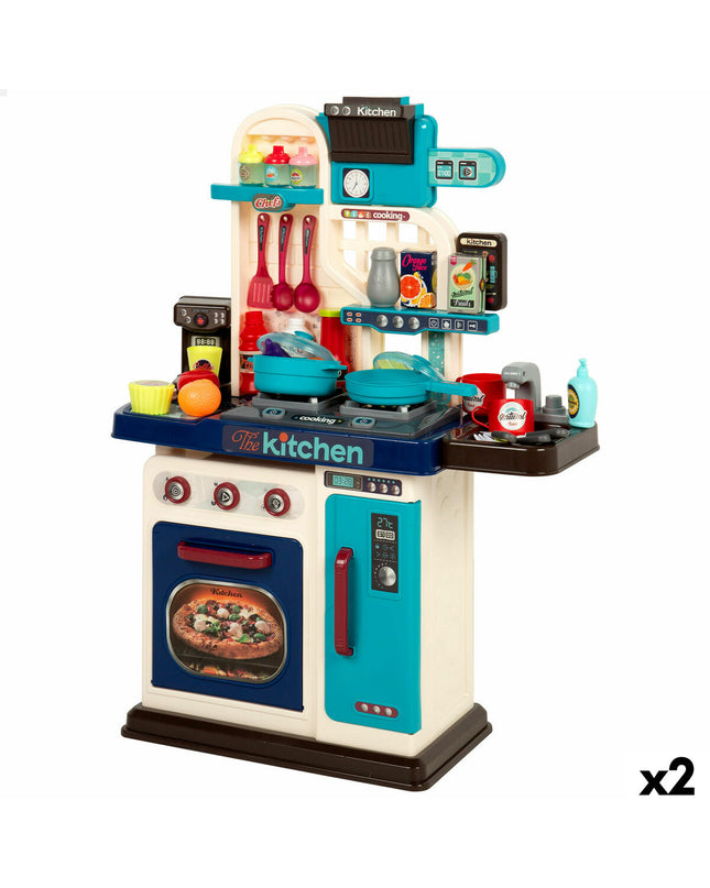 Two BigBuy Kids toy kitchens measuring 53x69x22 cm, ideal for imaginative play in pretend cooking and role-playing games.