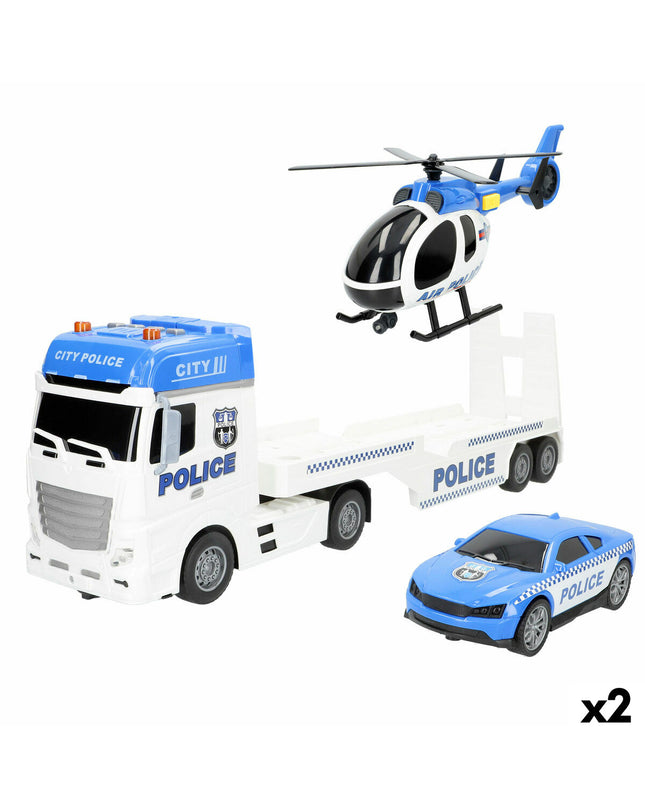 Two Speed & Go toy trucks, 55x17x12 cm, featuring vibrant colors and detailed vehicle design for play and display.