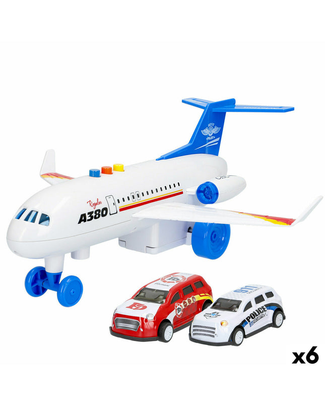 Set of six BigBuy Kids toy airplanes, 28x10x26 cm, colorful plastic aircrafts for children's play and imaginative fun.