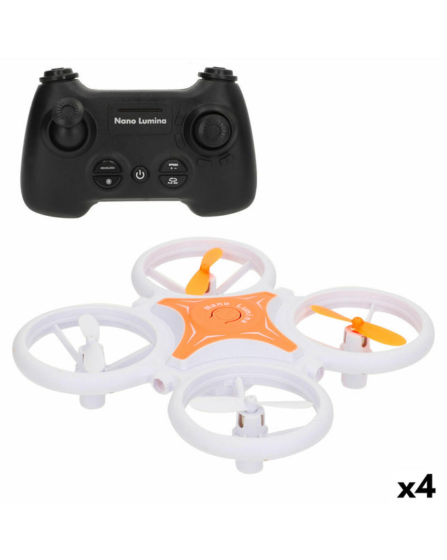 Four Colorbaby remote-controlled helicopters in bright colors, toy vehicles designed for kids' play and entertainment.