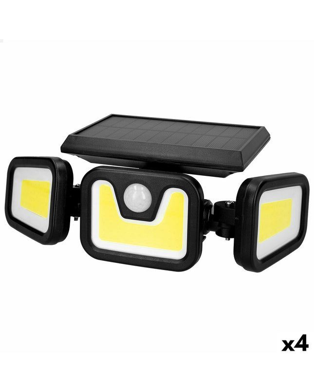 Set of four Aktive solar-powered outdoor garden spotlights, 28x9x12 cm, decorative lighting for outdoor spaces.