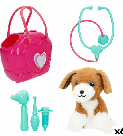Six Colorbaby plush plastic stuffed toys, soft and colorful, measuring 10x17x9 cm, perfect for children’s play and cuddling.