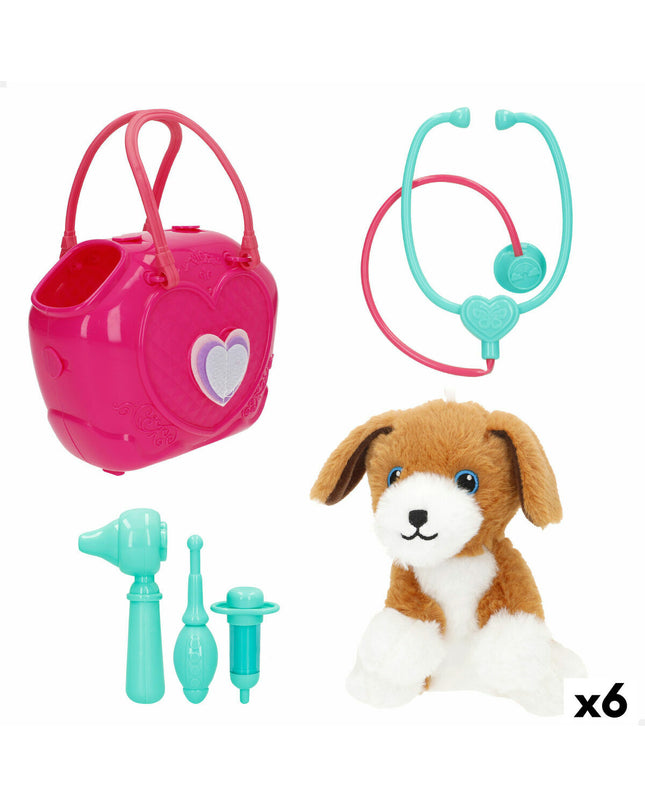 Six Colorbaby plush plastic stuffed toys, soft and colorful, measuring 10x17x9 cm, perfect for children’s play and cuddling.