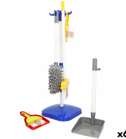 BigBuy Kids Reinig & Opberg Kit with 7 toy cleaning tools, storage box, and accessories in a playful set for kids' pretend play.