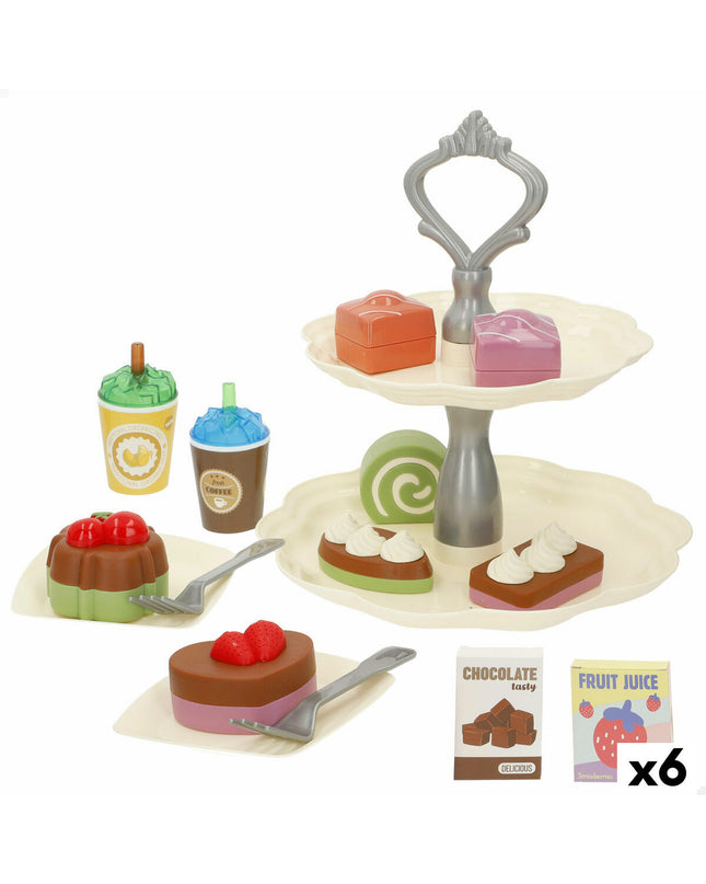 BigBuy Kids Eten speelgoedset with 16 pieces, including utensils and food items for imaginative play and role-playing games.