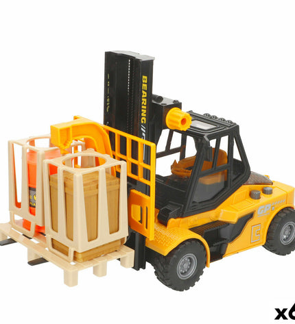 Colorbaby Bouwvoertuigen set with colorful toy construction vehicles, featuring lights and sounds, 26x14x10 cm, 6 pieces.