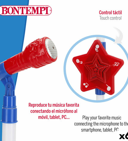 Set of six Bontempi music toys for babies, colorful and small-sized, designed for young children’s play and development.