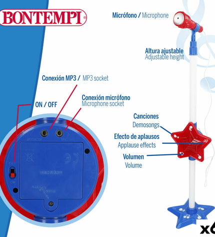 Set of six Bontempi musical toys for babies, colorful and compact, measuring 21 x 105 x 21 cm, designed for young children.