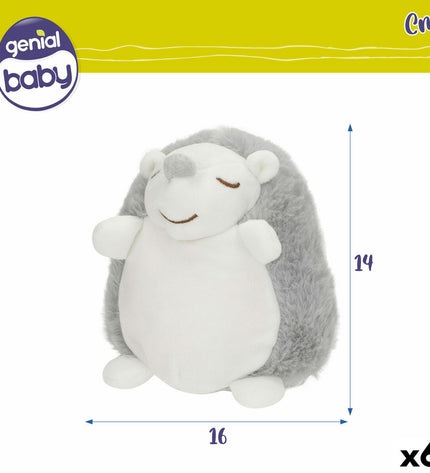 Set of six Colorbaby musical plush toys, soft plastic cuddly animals measuring 16x14x14 cm, for children’s play and comfort.