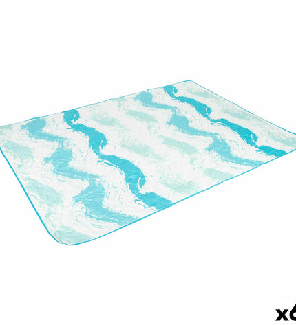 Set of six Aktive PEVA beach towels, 200 x 150 cm, featuring colorful striped patterns, ideal for home and bathroom use.