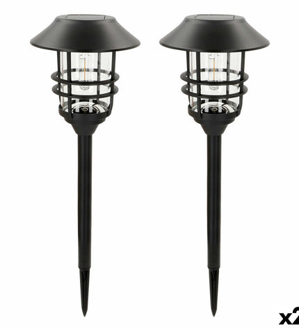 Pair of Aktive outdoor garden lanterns, 17x58x17 cm, decorative lighting for outdoor spaces with modern design.