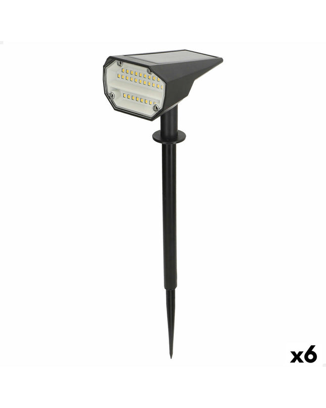 Set of six Aktive outdoor garden solar lamps, 8x37x11 cm, decorative lighting for outdoor spaces, with icon design.