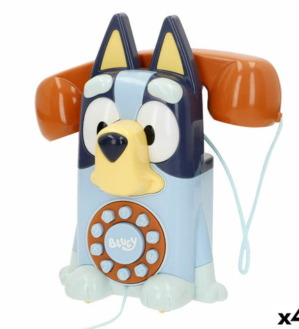 Bluey plastic toy phones, set of 4, blue color, 16x18x8 cm, for pretend play and imitation games.
