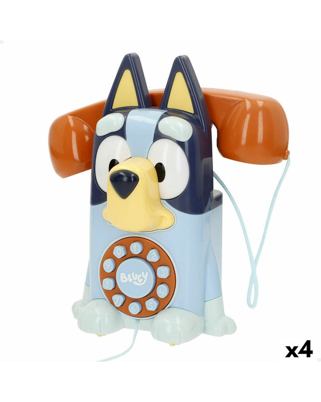 Bluey plastic toy phones, set of 4, blue color, 16x18x8 cm, for pretend play and imitation games.