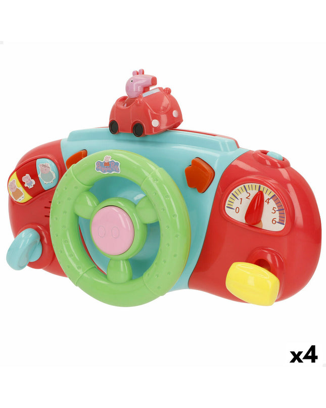 Set of four Peppa Pig stroller steering wheels for baby walk wagons, measuring 26x17x7 cm, designed for young children’s toys.