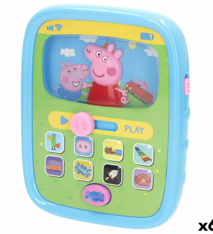 Six Peppa Pig baby learning phones, colorful toy phones for young children featuring Peppa Pig characters and vibrant designs.