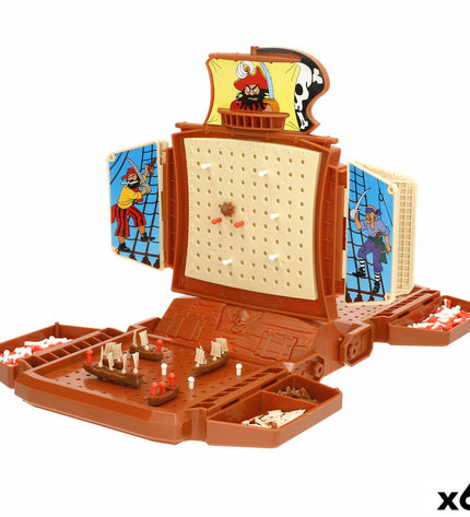 Colorbaby Zeeslag Spel set with six colorful plastic game pieces for children's fun and educational play.