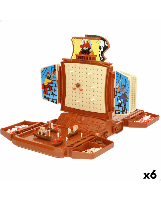 Colorbaby Zeeslag Spel set with six colorful plastic game pieces for children's fun and educational play.