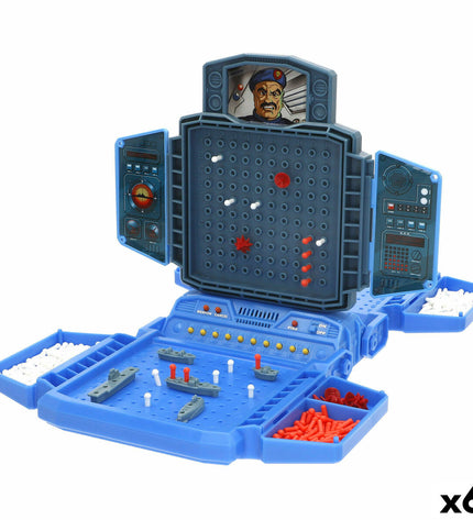 Colorbaby Zeeslag game set with six colorful plastic pieces for fun underwater-themed battles and strategic play.