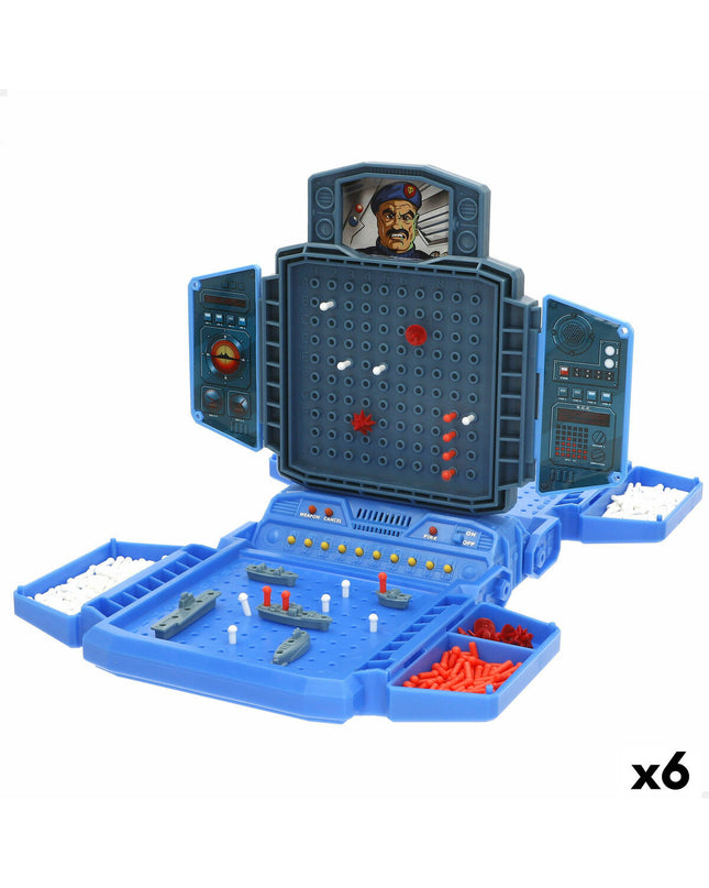 Colorbaby Zeeslag game set with six colorful plastic pieces for fun underwater-themed battles and strategic play.