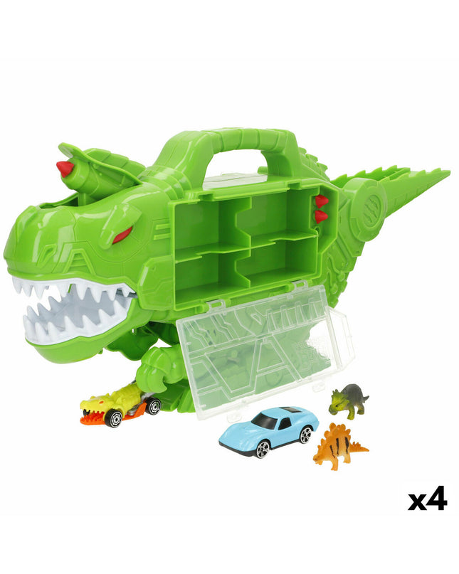 Teamsterz Dinosaurus vehicle playset with four colorful dinosaur-themed toy vehicles for imaginative play.