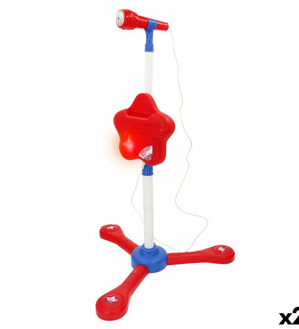 Colorful Bontempi toy microphone for kids, a fun musical instrument for children’s play and entertainment.