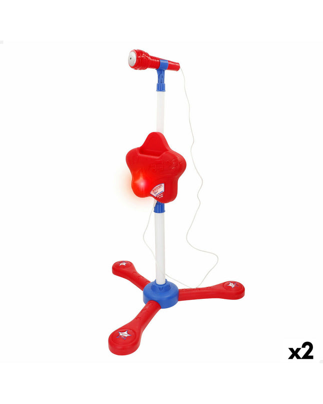 Colorful Bontempi toy microphone for kids, a fun musical instrument for children’s play and entertainment.