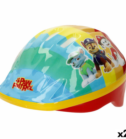 Paw Patrol children's bike helmet in size 48-52 cm, featuring colorful cartoon design and ventilation for outdoor cycling.