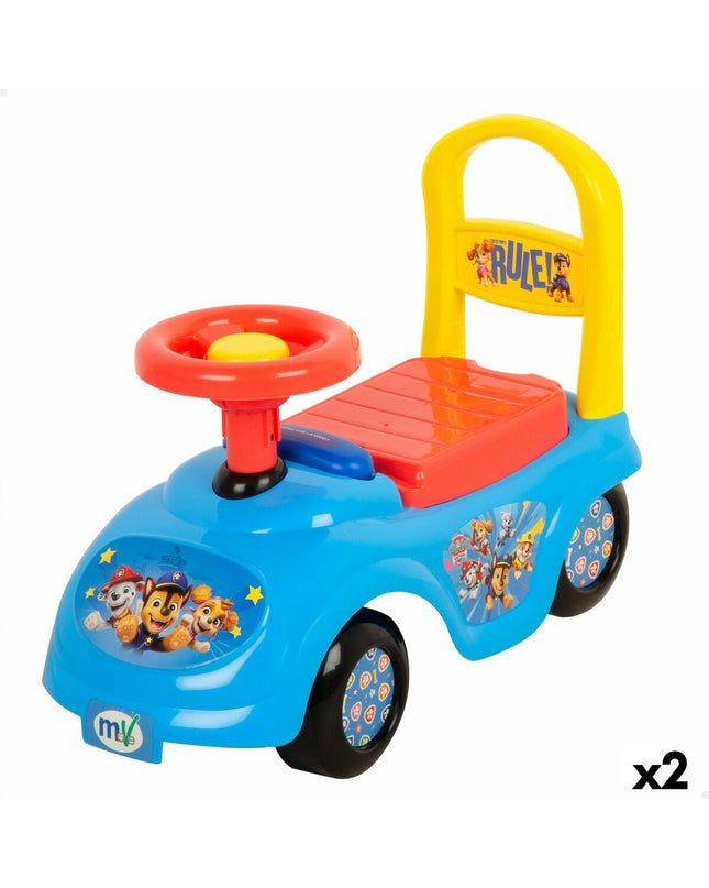Two Paw Patrol-themed toys, 43x37x21 cm, made of durable plastic, suitable for outdoor play and imaginative adventures.