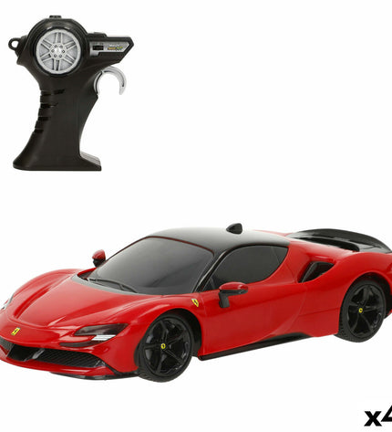 Set of four Audi SF90 Stradale remote control police cars, toy vehicles measuring 20x5x10 cm, for play and collection.
