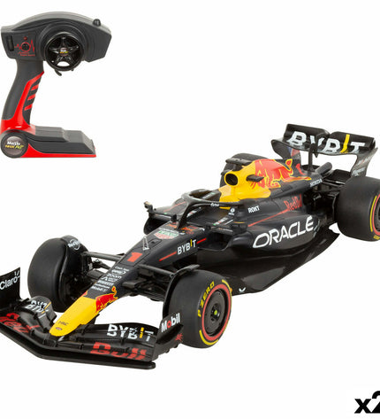 Red Bull F1 2023 remote control police car toy set, 1:10 scale, includes two vehicles, suitable for children and collectors