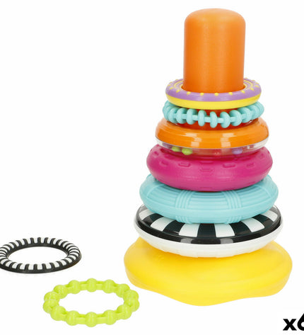 Winfun baby stacking blocks set with six colorful, interlocking wooden pieces for young children’s play and learning.