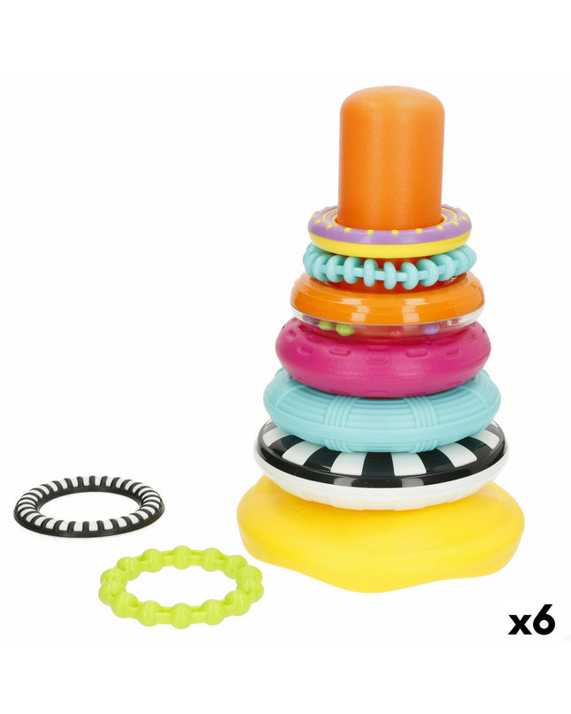 Winfun baby stacking blocks set with six colorful, interlocking wooden pieces for young children’s play and learning.