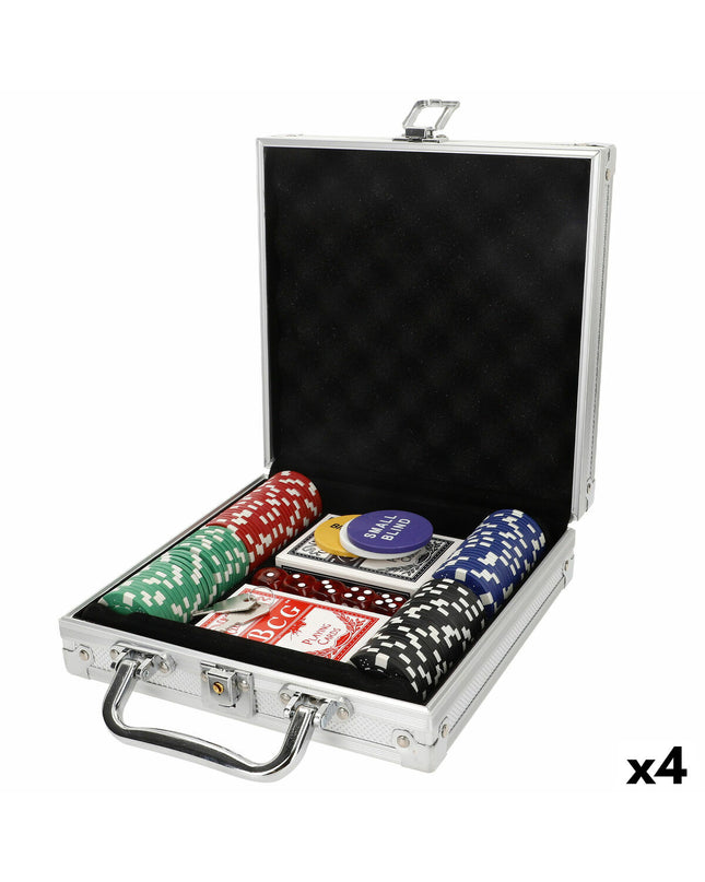 Colorbaby Pokerset with 110 colorful pieces, four sets of toy game accessories, ideal for children's play and imaginative fun.