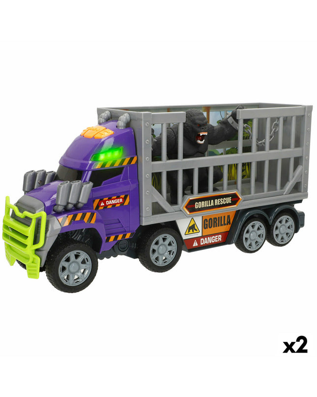 Pair of Teamsterz toy trucks, 40x19x11 cm, colorful vehicle playsets for children, made of durable plastic.
