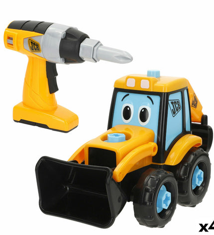 Set of four Teamsterz toy construction excavators, 31 x 18 x 15 cm, colorful vehicle toys for children.