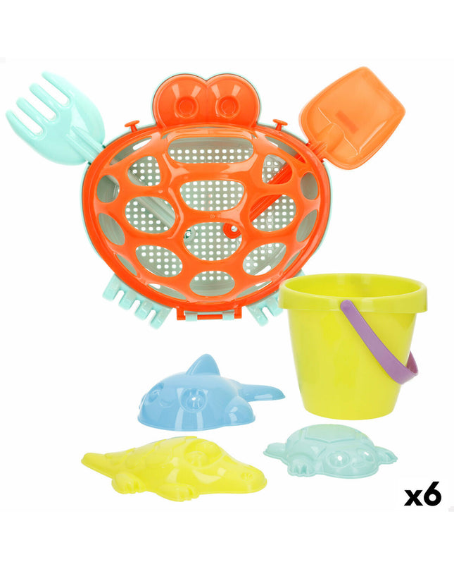 Colorbaby strand speelgoedset with 6 colorful plastic blocks, designed for outdoor play and sports, measuring 48x16x32 cm