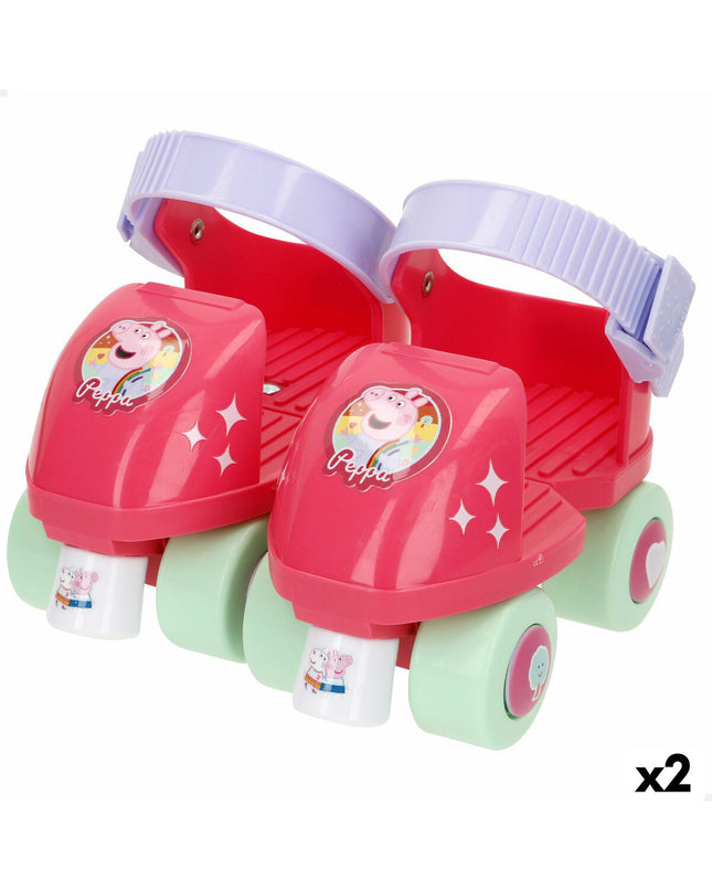Pair of Peppa Pig skates for kids, featuring colorful Peppa Pig design, suitable for outdoor play and sports activities.
