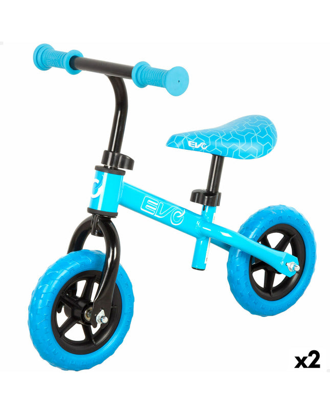 EVO Kinderfiets EVO, a colorful children's bike suitable for outdoor play and active sports, with training wheels and a sturdy frame.