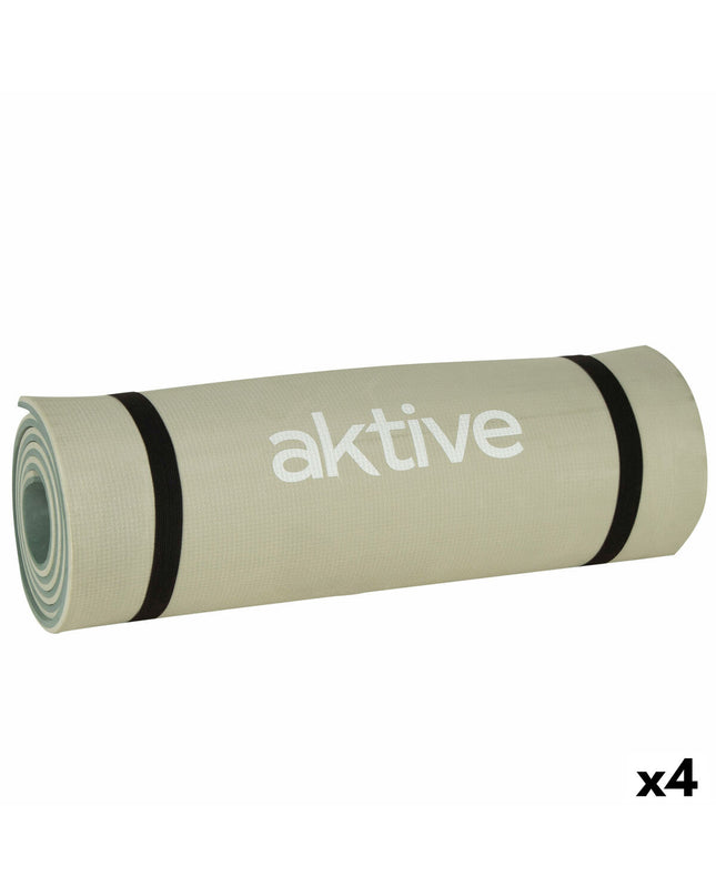 Set of four Aktive sport and outdoor camping mats, 180x12x50cm, suitable for hiking and outdoor activities.