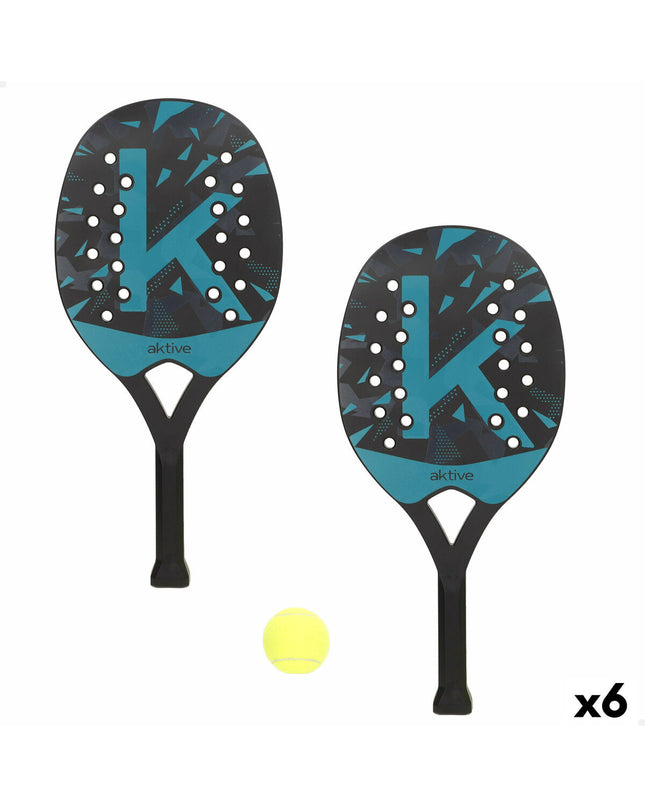 Set of six Aktive Bal Aktive strandschepjes, 22x47x3 cm, for outdoor play and sports activities.