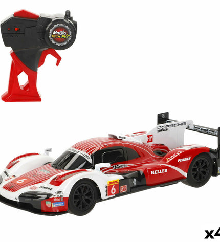 Four Porsche remote control police cars with full function features, detailed toy vehicles for play and collection.