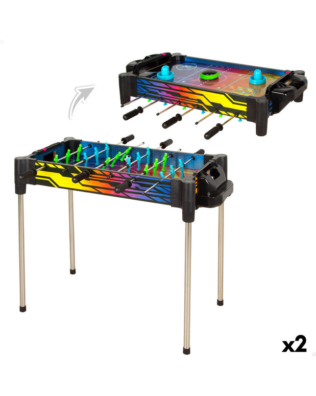 Set of two Multi-spel tables by BigBuy Kids, measuring 73x63x41 cm, designed for children's play and game activities.