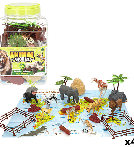 Set of four Colorbaby plastic wild animal figures, 15x10x8 cm, for children’s toys and play.