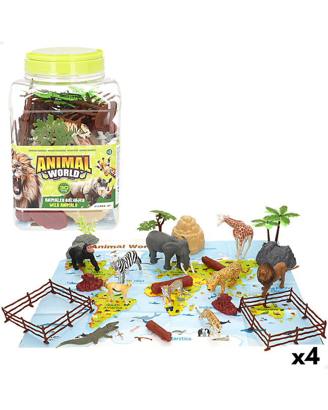 Set of four Colorbaby plastic wild animal figures, 15x10x8 cm, for children’s toys and play.