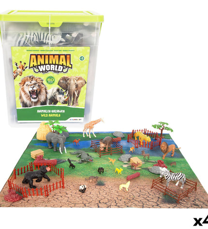 Set of four Colorbaby plastic wild animal figures, 13x12x5 cm, for children's toys and play.
