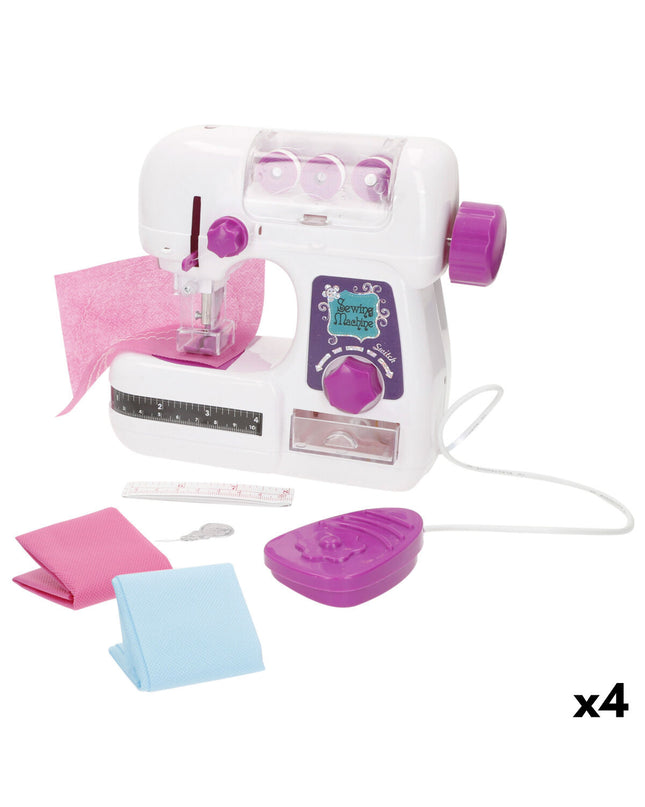 Colorbaby toy sewing machine set with four miniature toy sewing machines, each approximately 19x17x8 cm, for imaginative play.