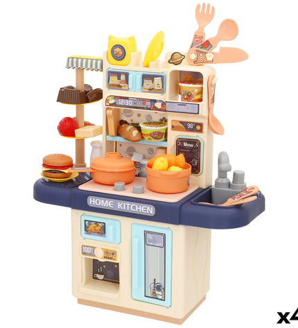 Colorbaby toy kitchen set with 30 pieces, colorful plastic utensils, stove, and accessories for imaginative play.
