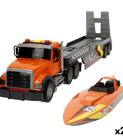 Pair of Speed & Go toy trucks, 53x15x10 cm, colorful cargo carriers for children’s play and vehicle collection.