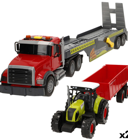 Pair of Speed & Go toy trucks, 53x15x10cm, detailed miniature vehicles designed for play and collection.